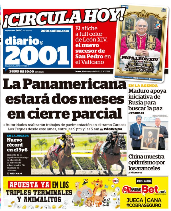 Portadas de este lunes 12 de mayo de 2025