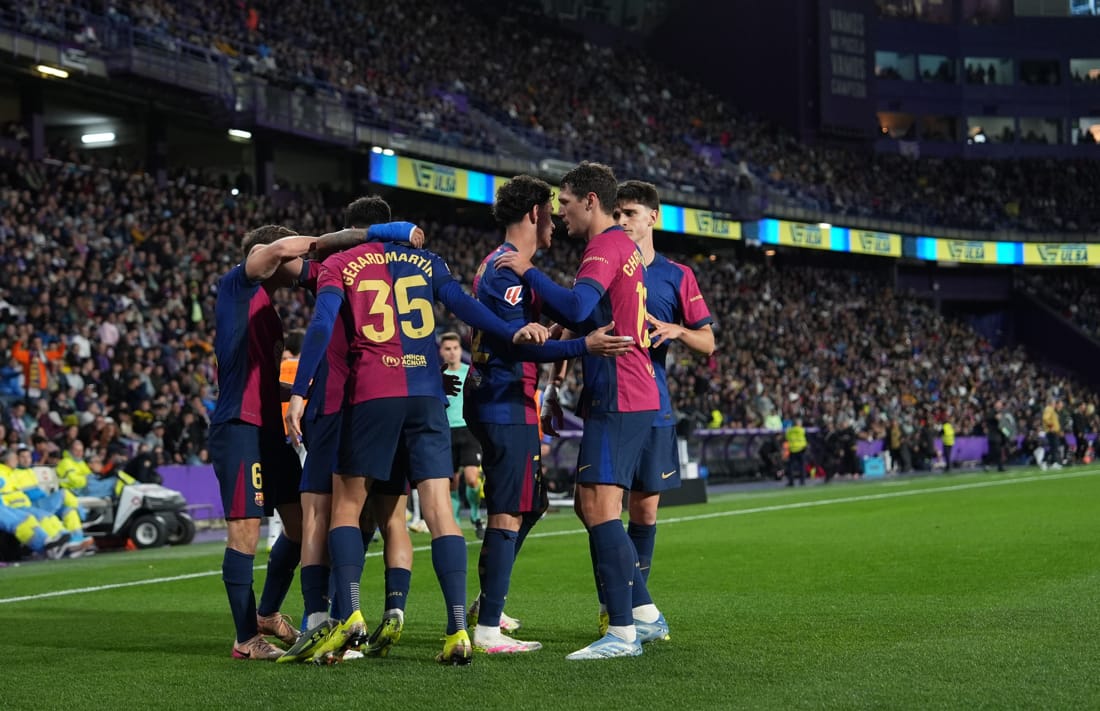 El Barcelona logró remontar frente al Valladolid y da otro golpe hacia el titulo 
