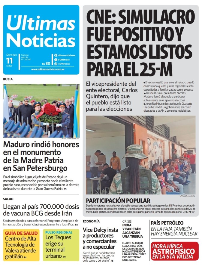 Portadas de este domingo 11 de mayo de 2025