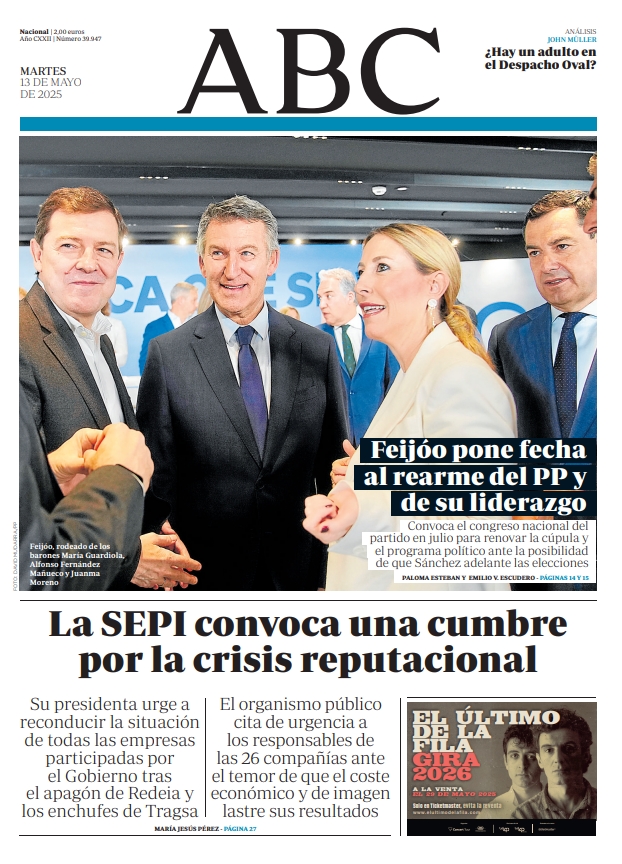 Portadas de la prensa internacional de este martes 13 de mayo de 2025