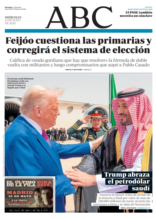 Portadas de la prensa internacional de este miércoles 14 de mayo de 2025